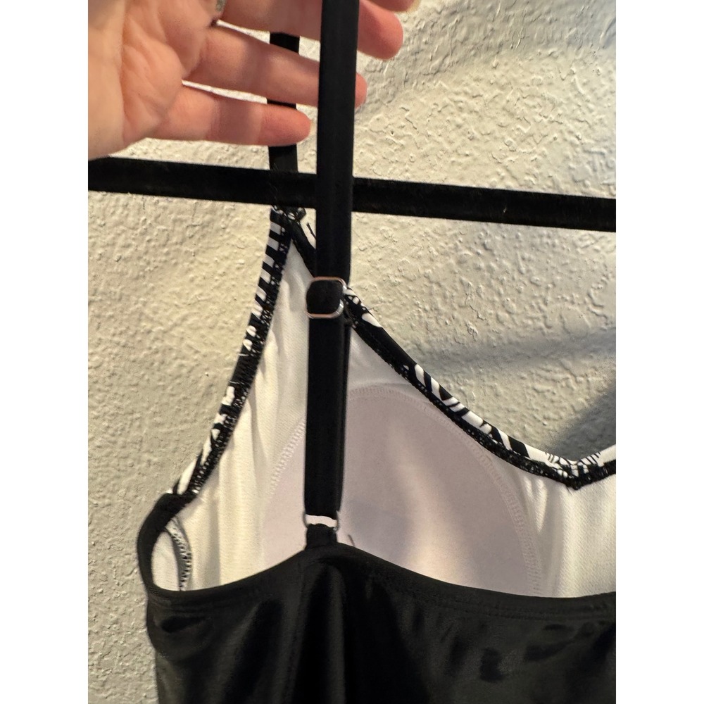 Sonnet Shores Womens Black White Geometric Tribal One Piece Swimsuit Size 14 - Picture 8 of 8